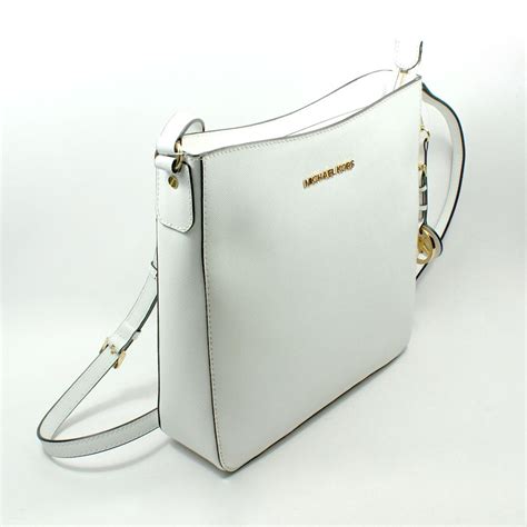 michael kors white bag cross body|Michael Kors white shoulder bag.